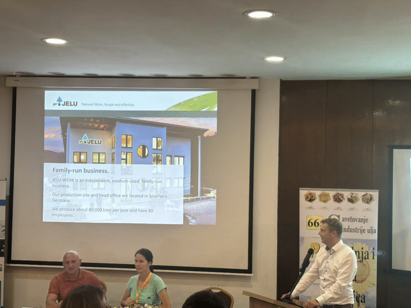 Marcel Bernlöhr, Vertrieb JELU, Präsentation, Production and Processing of Oilseeds, Herceg Novi, Filtration Oil
